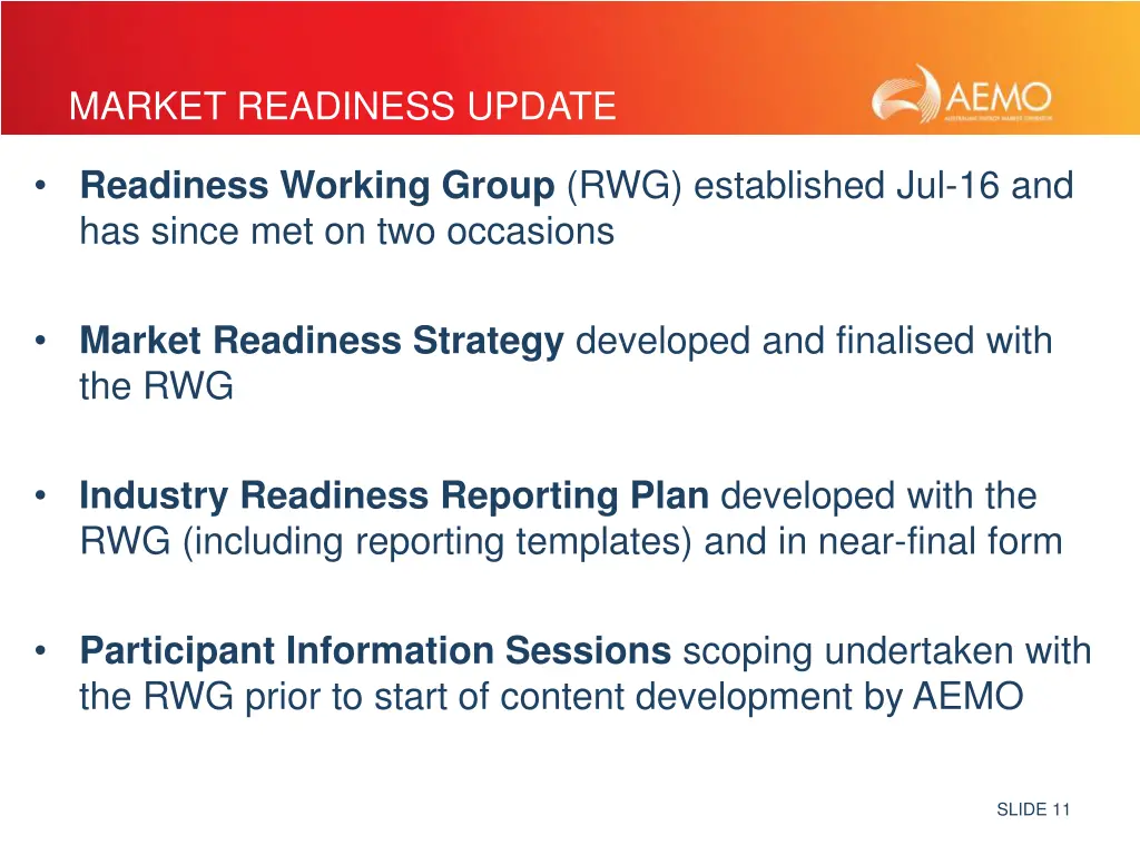 market readiness update