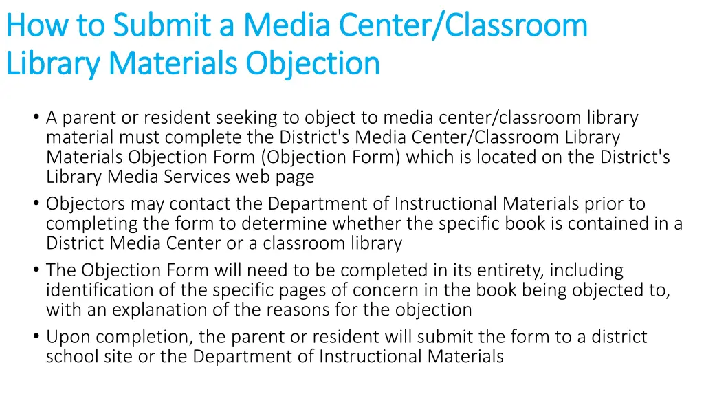 how to submit a media center classroom