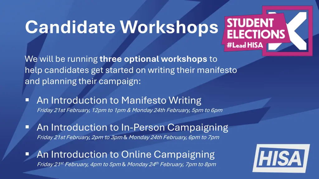 candidate workshops