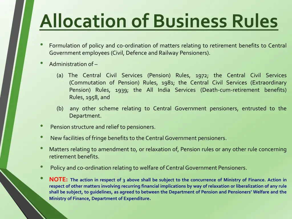 allocation of business rules