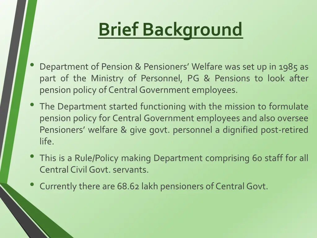brief background