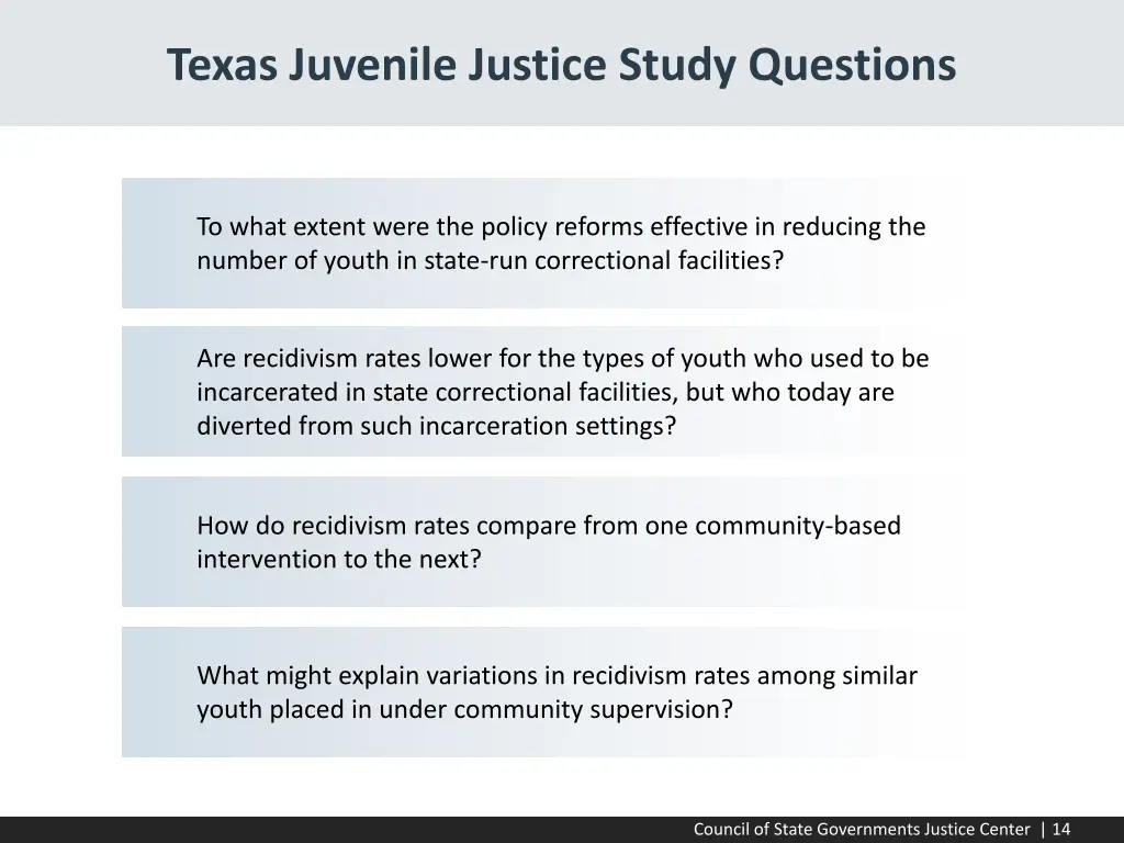 texas juvenile justice study questions