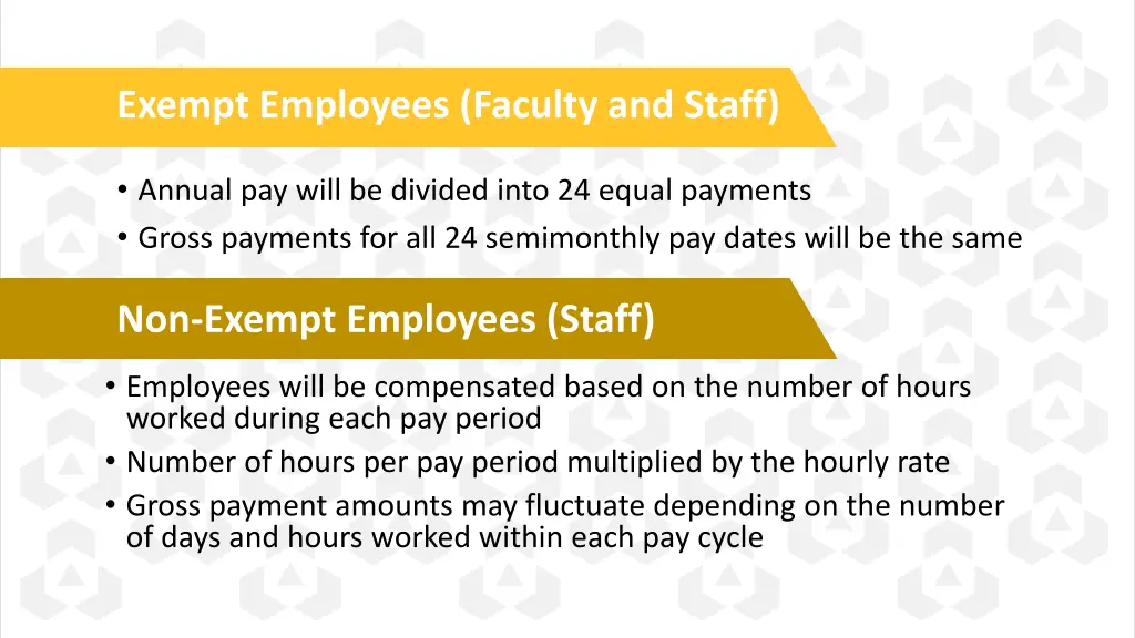 exempt employees faculty and staff
