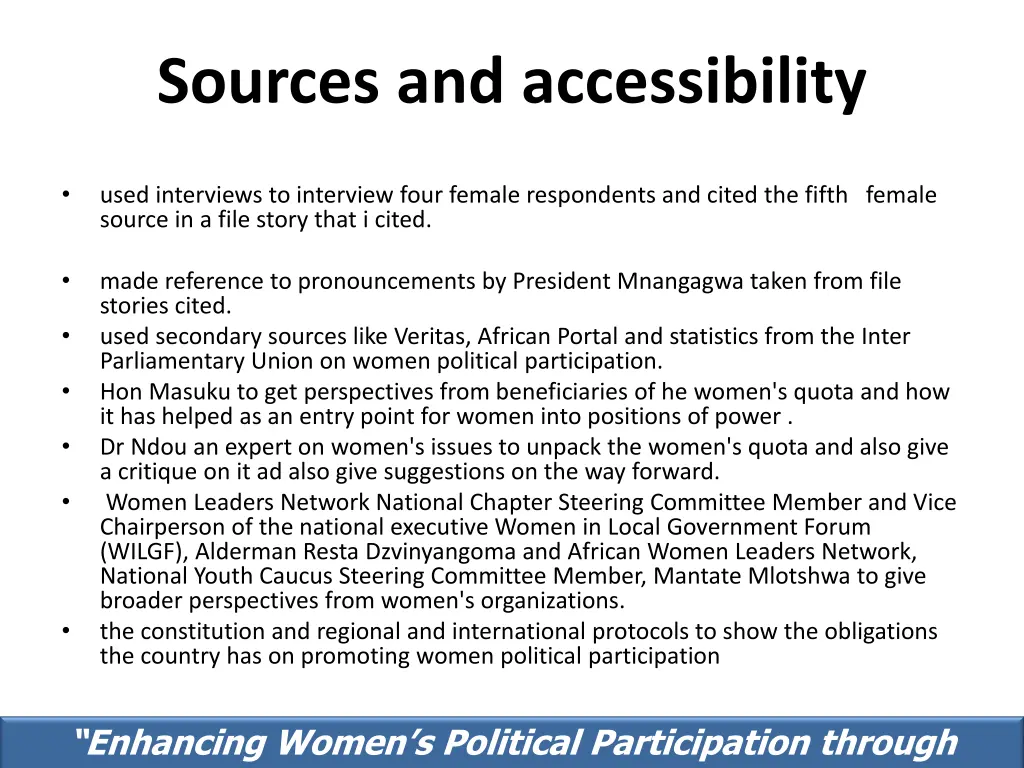 sources and accessibility