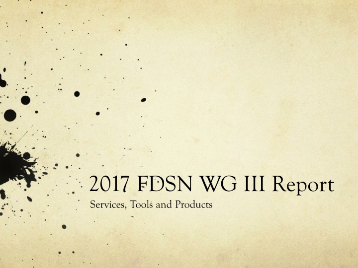 2017 fdsn wg iii report services tools