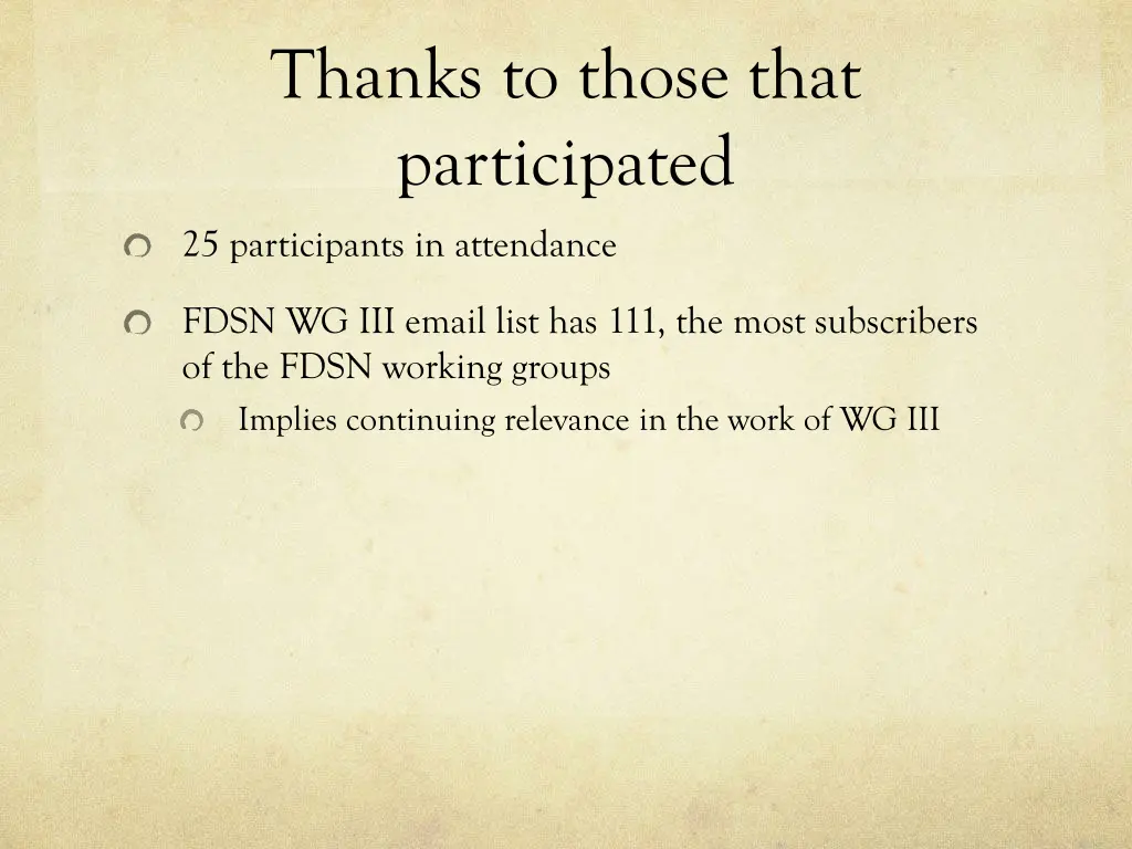 thanks to those that participated