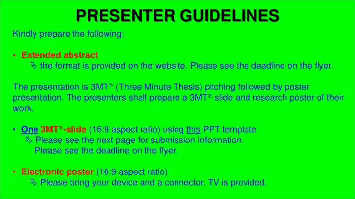 presenter guidelines