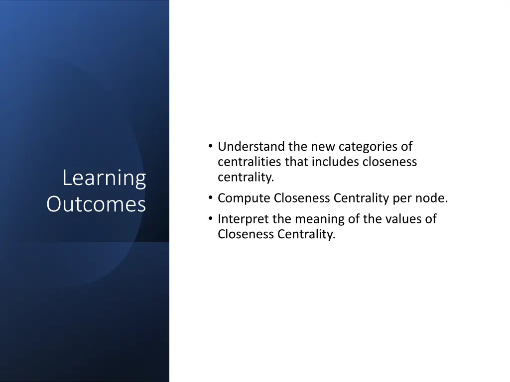 understand the new categories of centralities