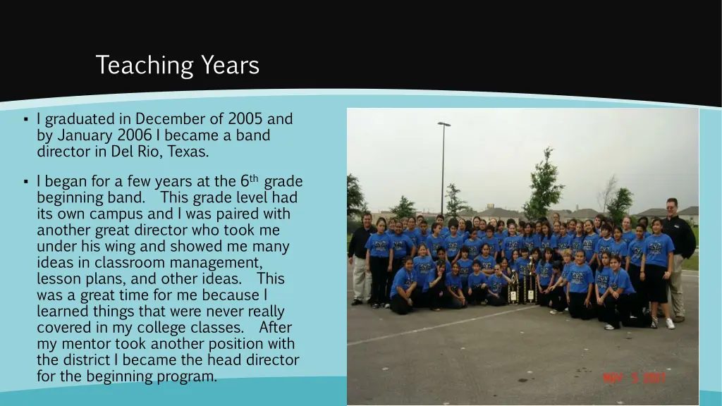 teaching years