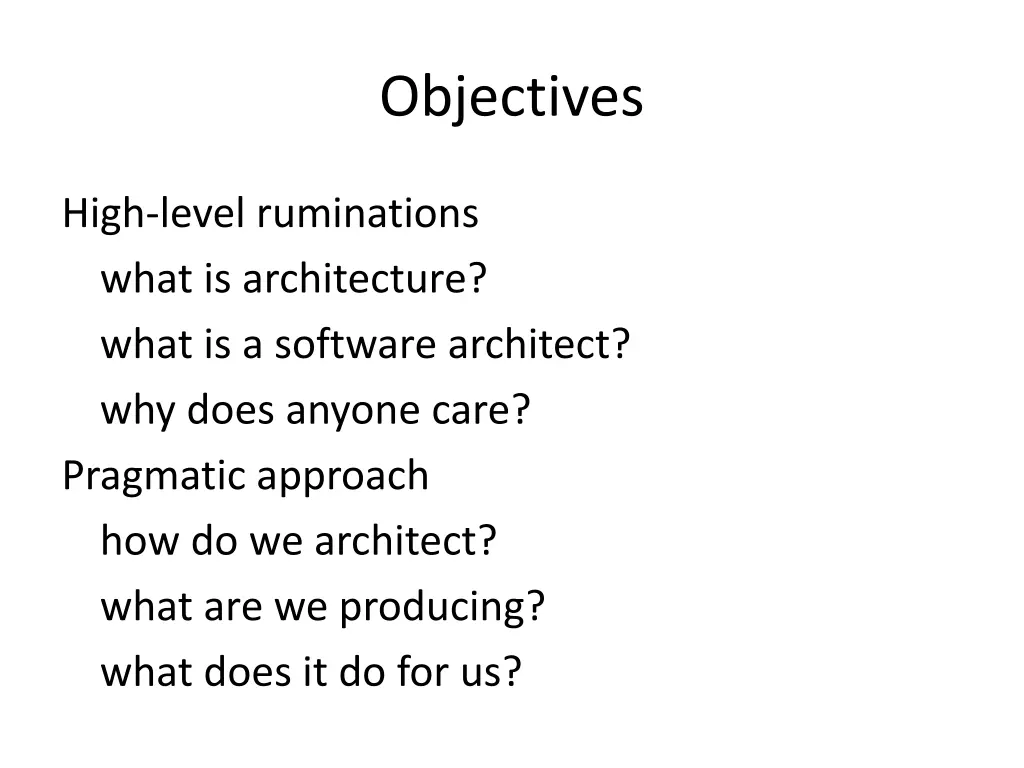 objectives 2
