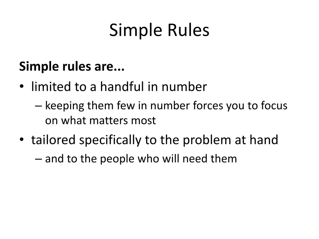 simple rules 1