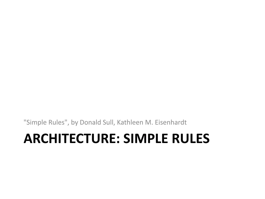 simple rules by donald sull kathleen m eisenhardt