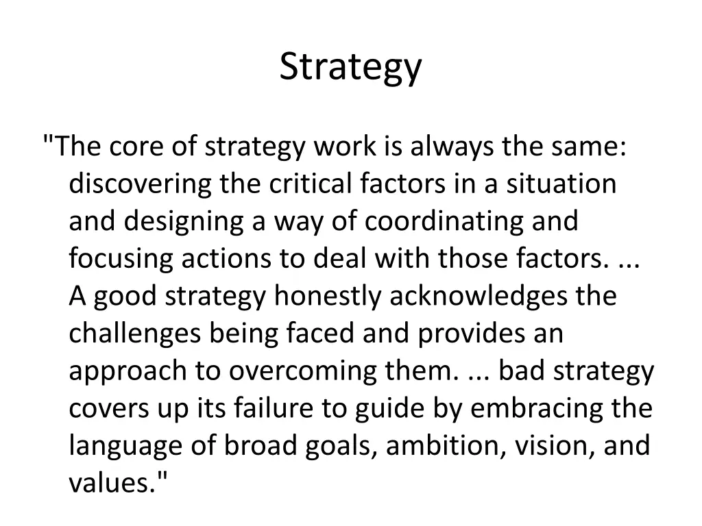 strategy