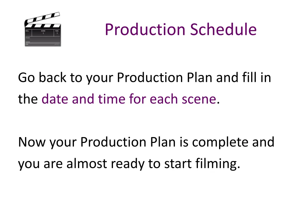 production schedule 3