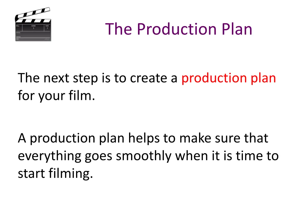 the production plan 1