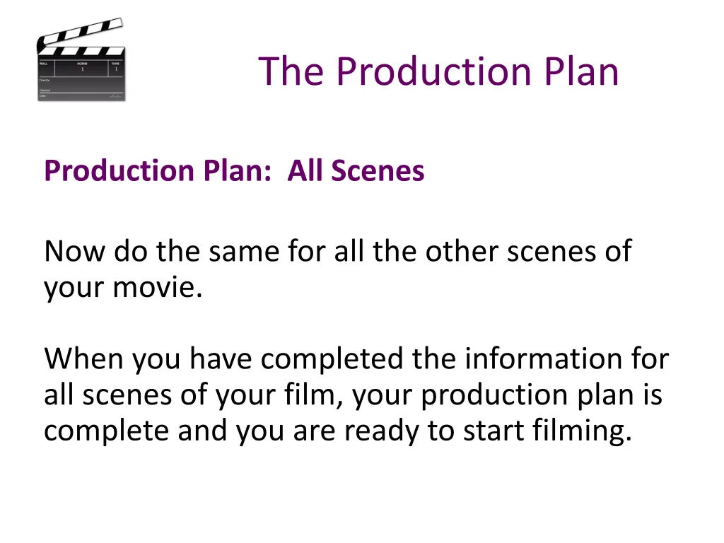 the production plan 13