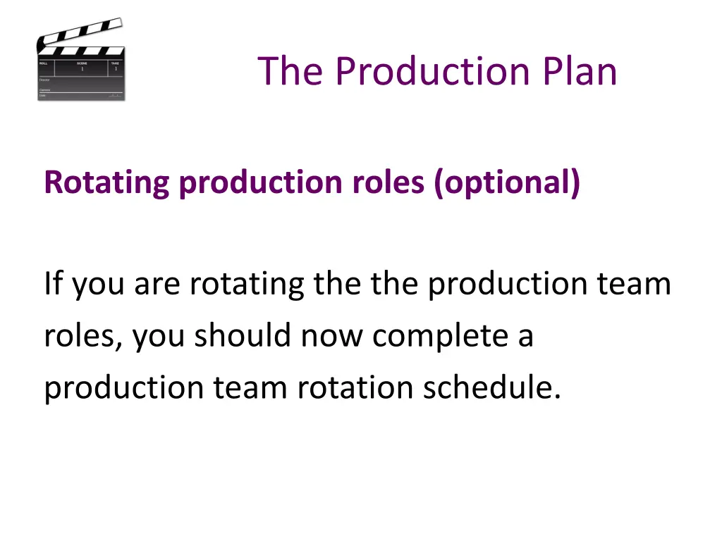 the production plan 14