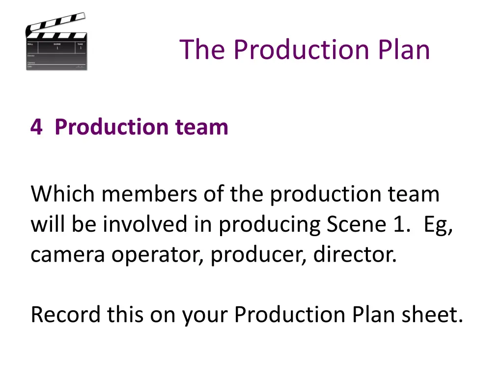 the production plan 9