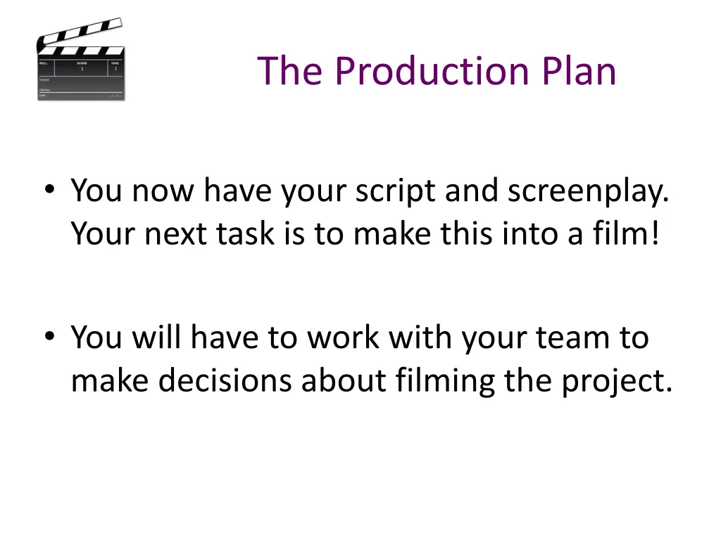 the production plan