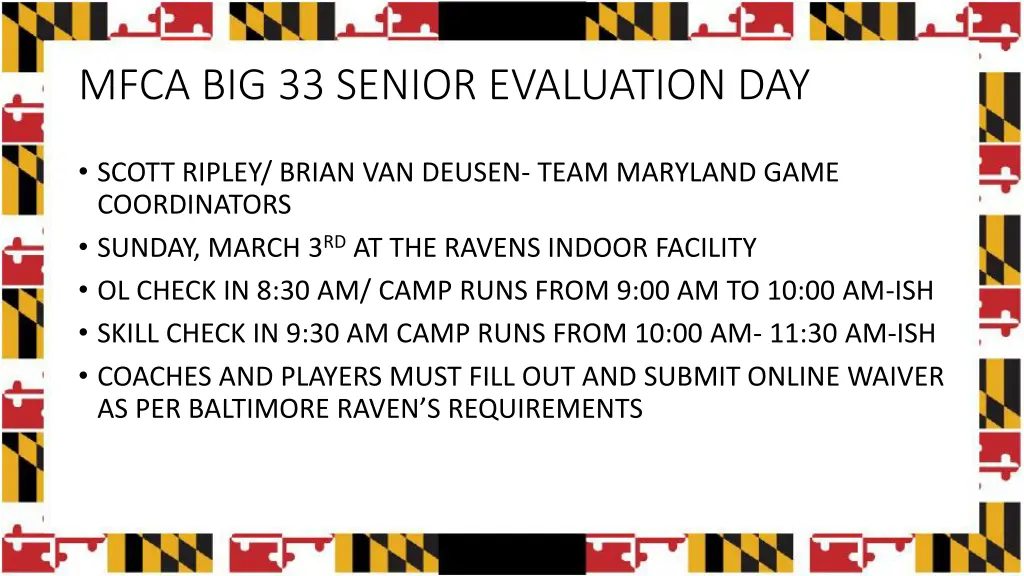 mfca big 33 senior evaluation day