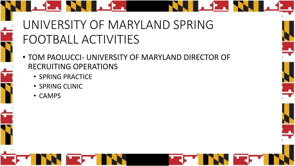 university of maryland spring football activities