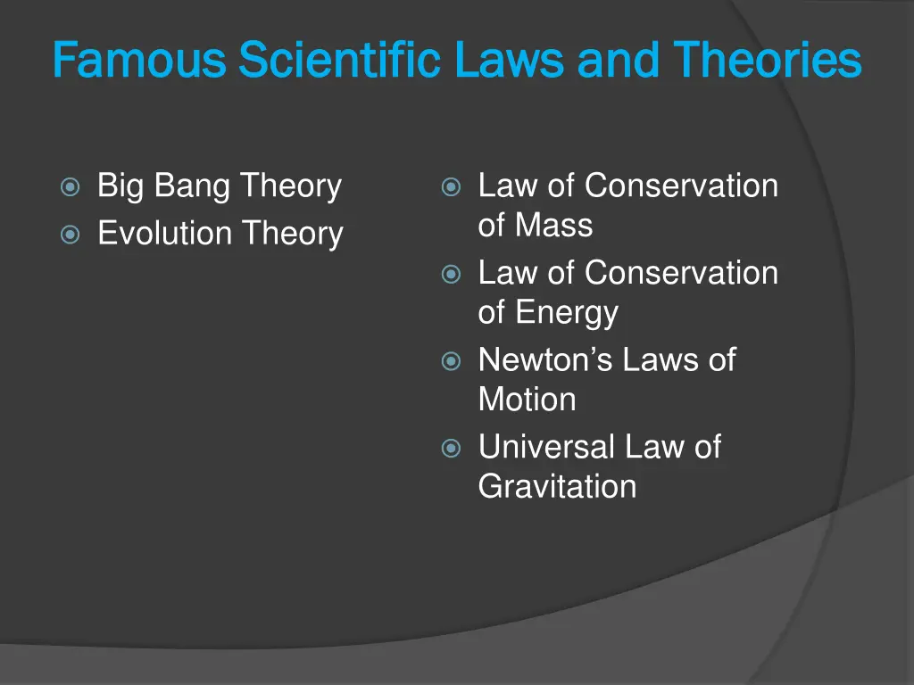 famous scientific laws and theories famous