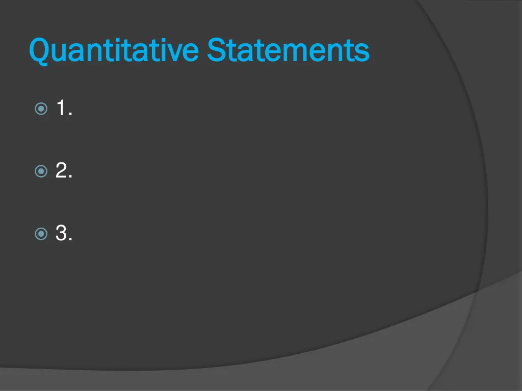 quantitative statements quantitative statements
