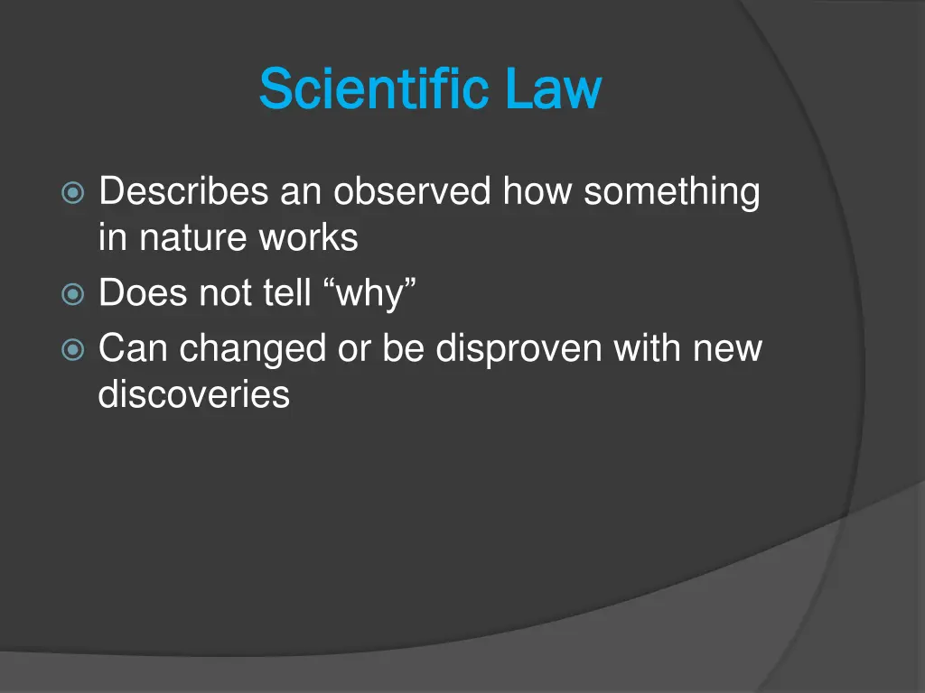 scientific law scientific law