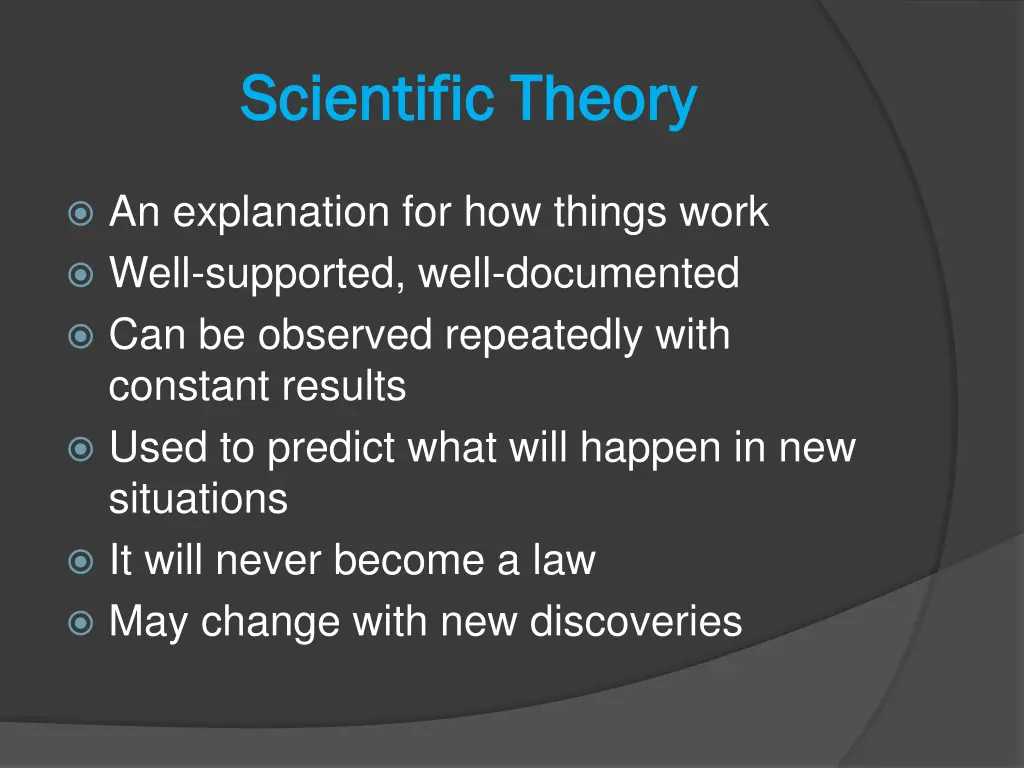 scientific theory scientific theory