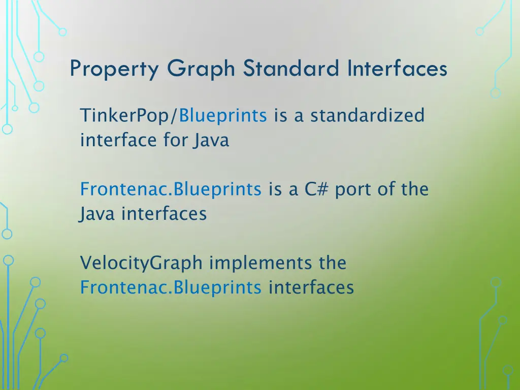 property graph standard interfaces