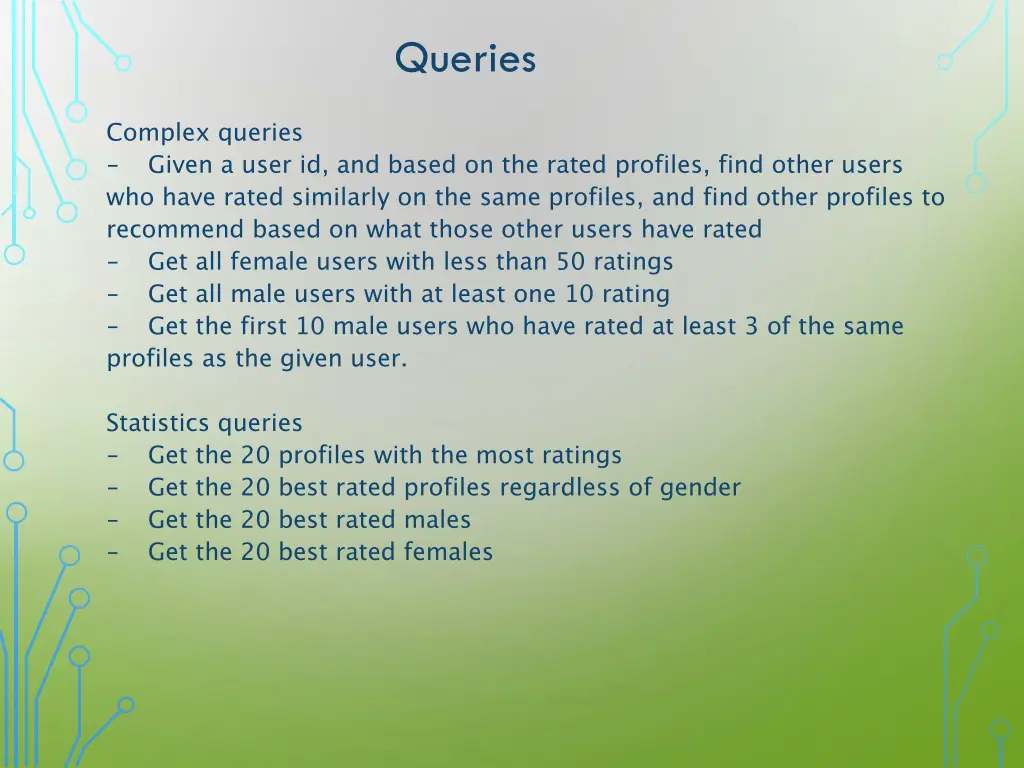 queries