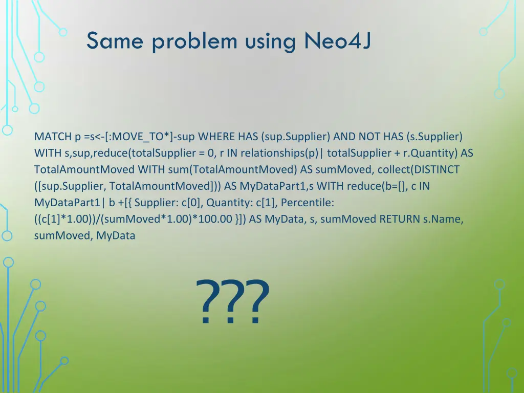 same problem using neo4j