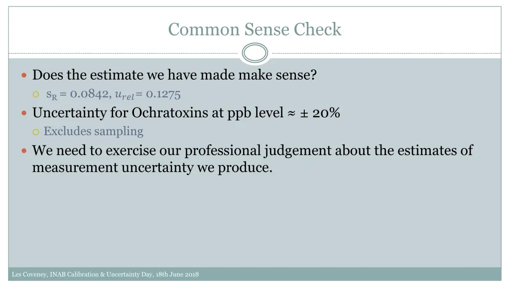 common sense check