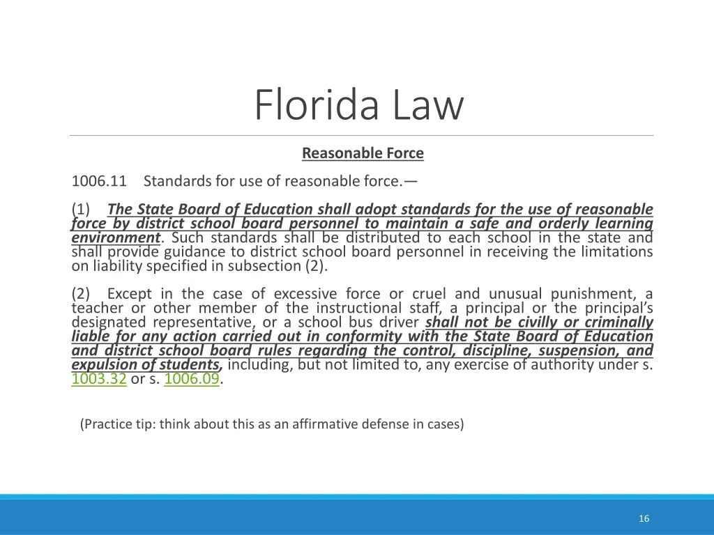 florida law 1