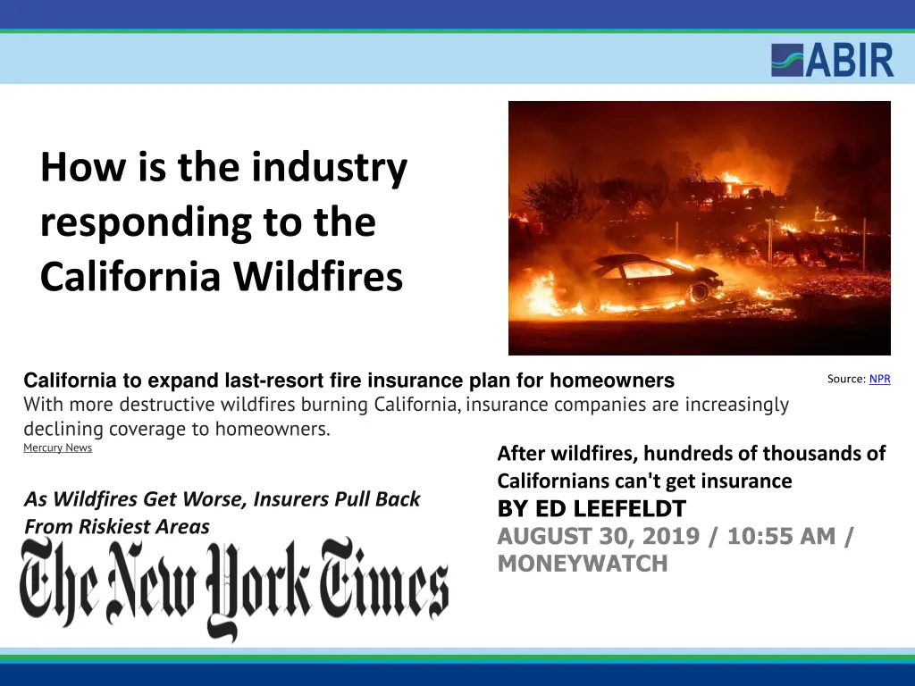 how is the industry responding to the california