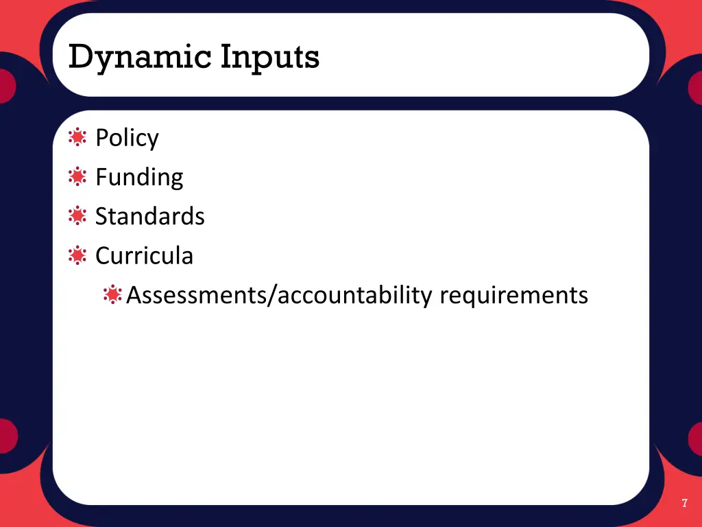 dynamic inputs