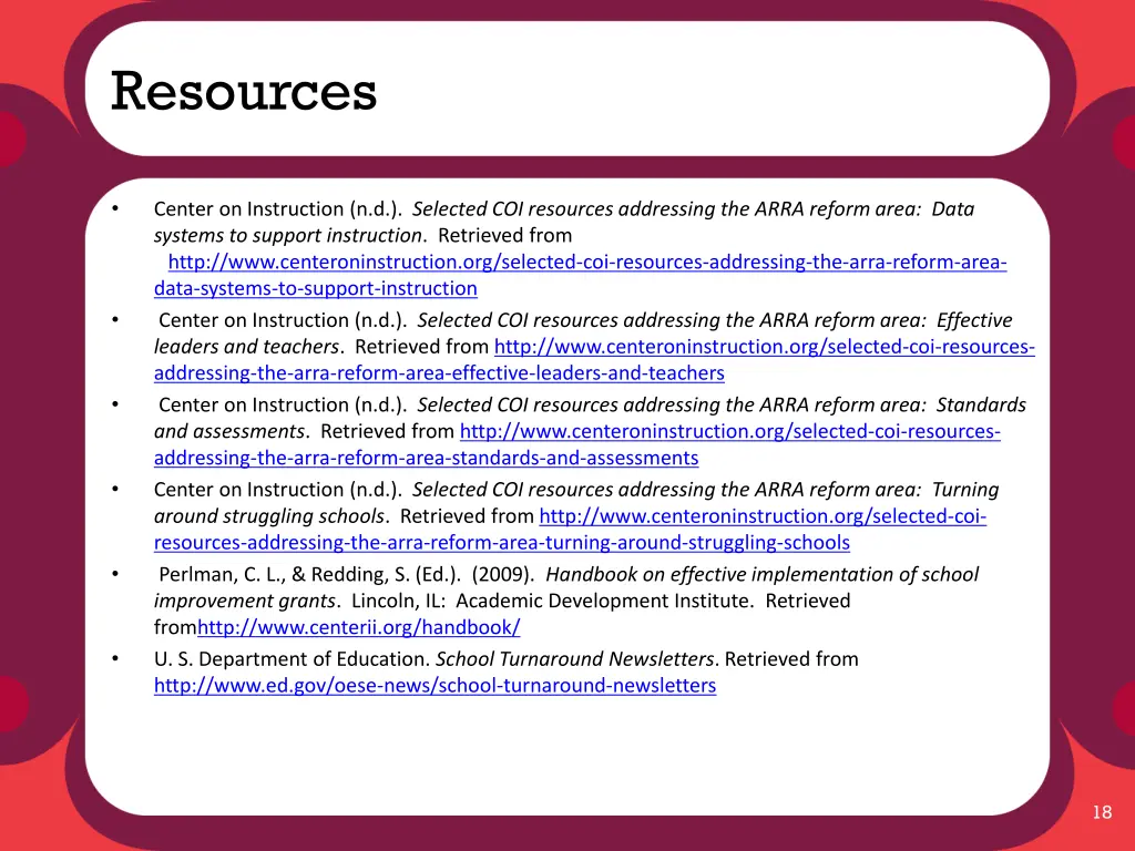 resources