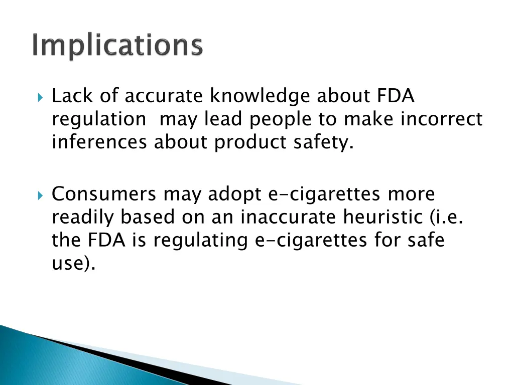 lack of accurate knowledge about fda regulation