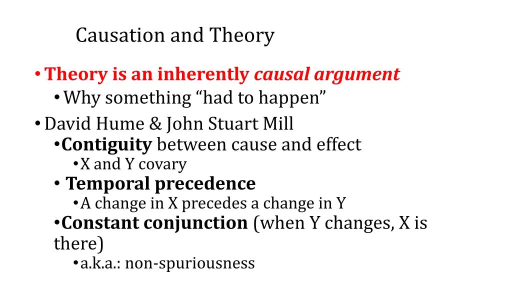causation and theory