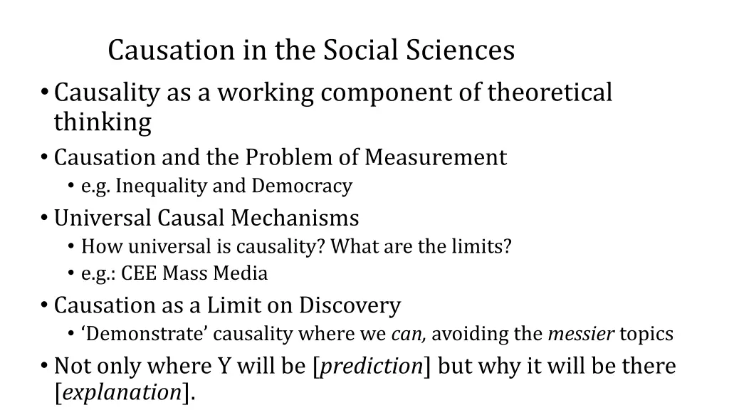 causation in the social sciences 1