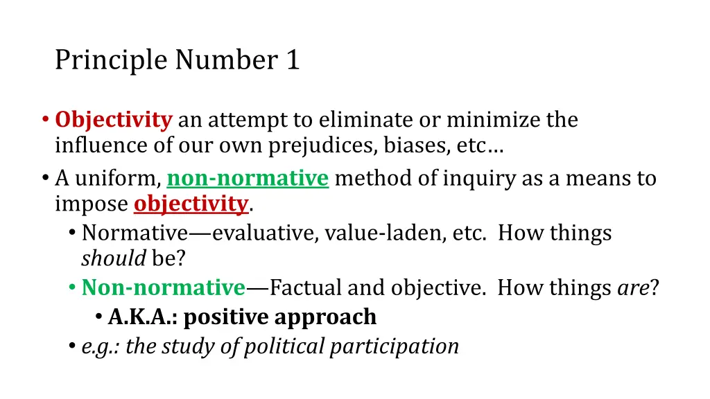 principle number 1 1