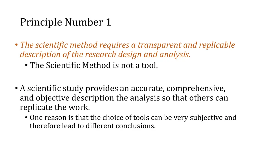 principle number 1