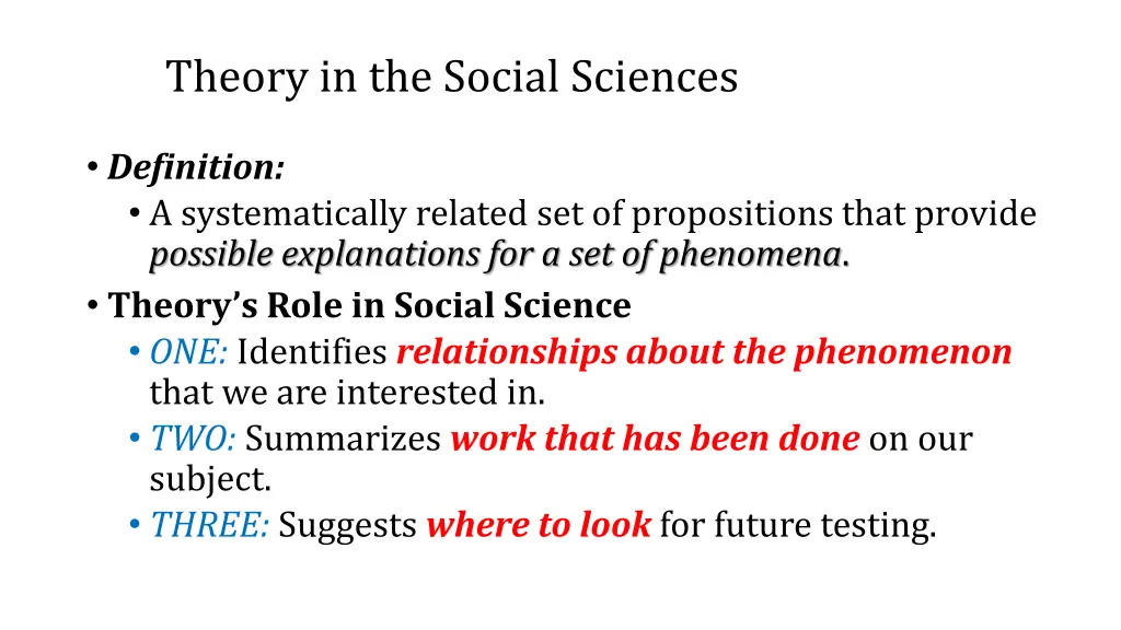 theory in the social sciences
