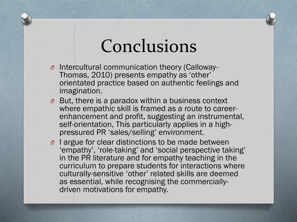 conclusions