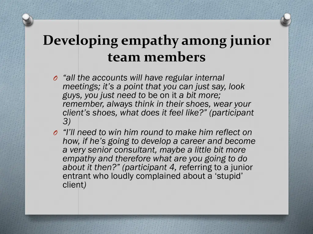 developing empathy among junior team members
