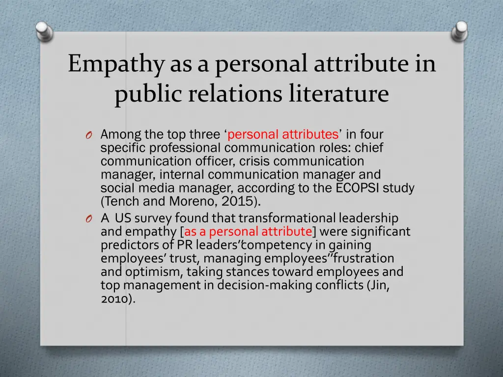 empathy as a personal attribute in public