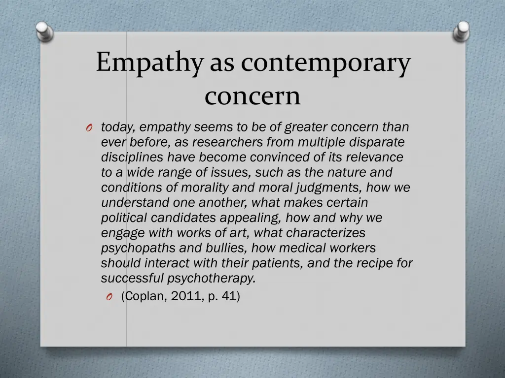 empathy as contemporary concern