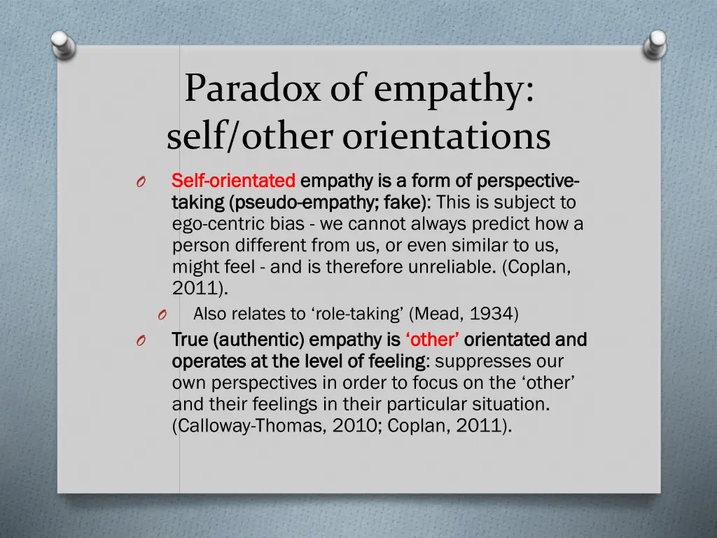 paradox of empathy self other orientations