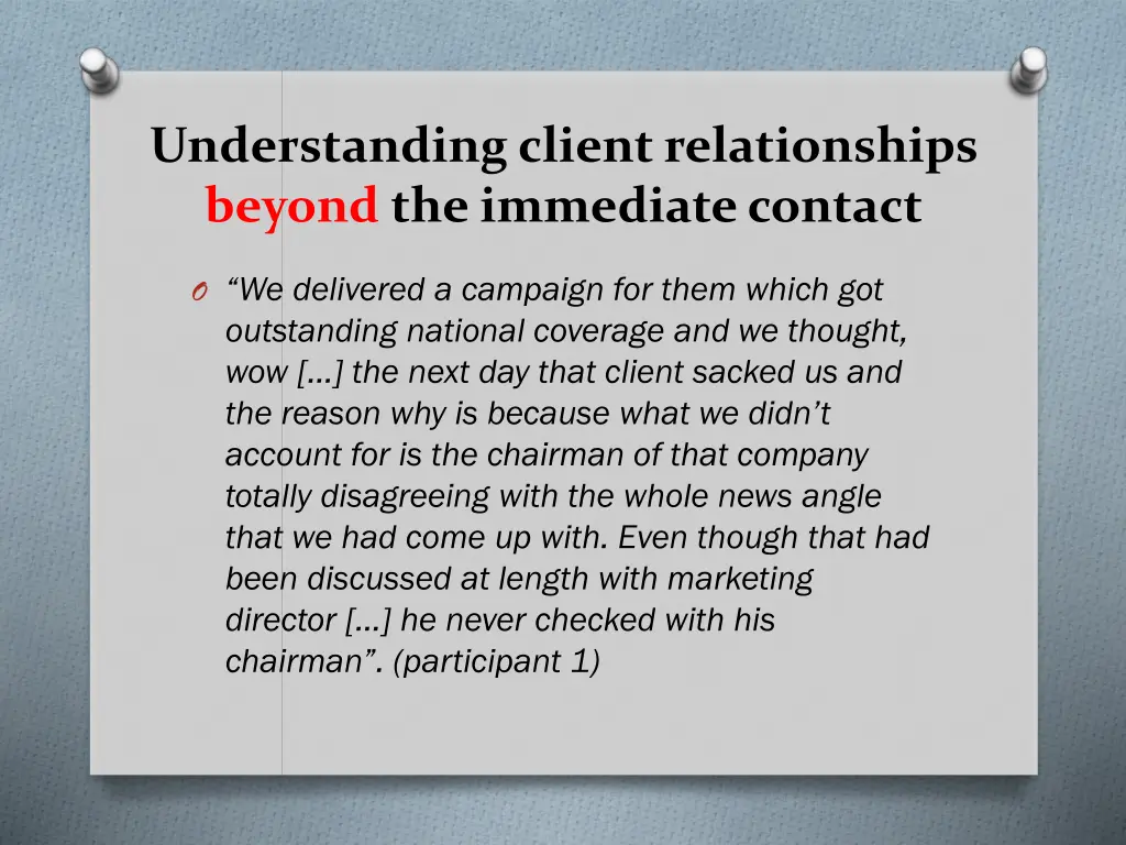 understanding client relationships beyond