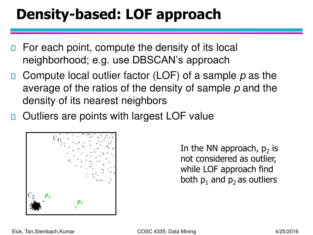 density based lof approach